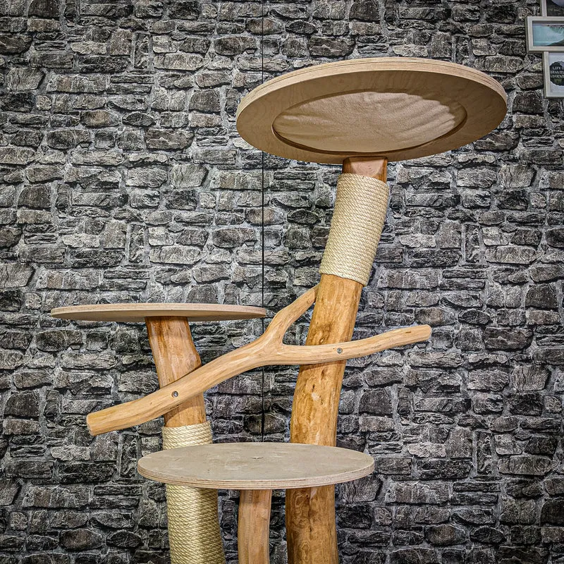 Naturkratzbaum 3046 Kratzbaum Natur Holz Design 125 cm hoch Katzenbaum