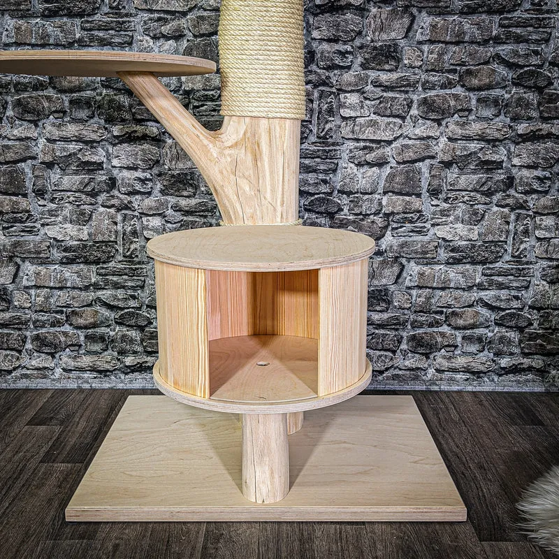 Naturkratzbaum 3045 Kratzbaum Natur Holz Design 116 cm hoch Katzenbaum