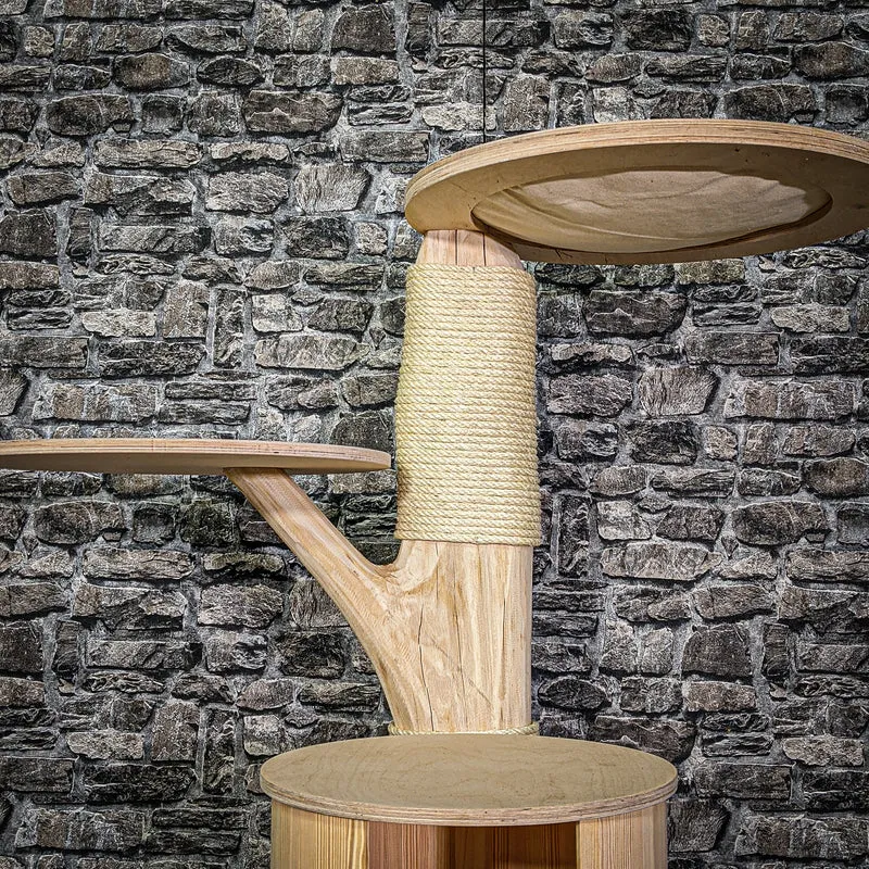 Naturkratzbaum 3045 Kratzbaum Natur Holz Design 116 cm hoch Katzenbaum
