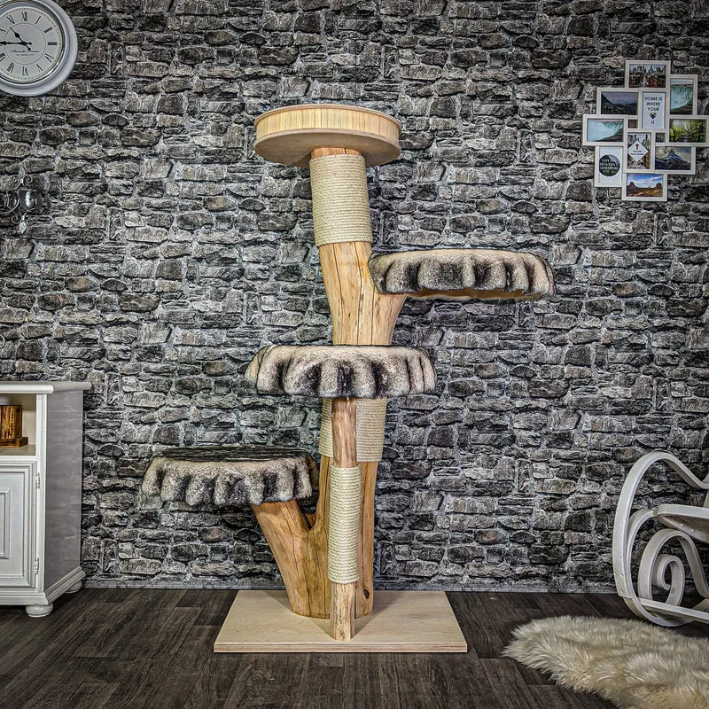 Naturkratzbaum 3039 Kratzbaum Natur Holz Design 168 cm hoch Katzenbaum