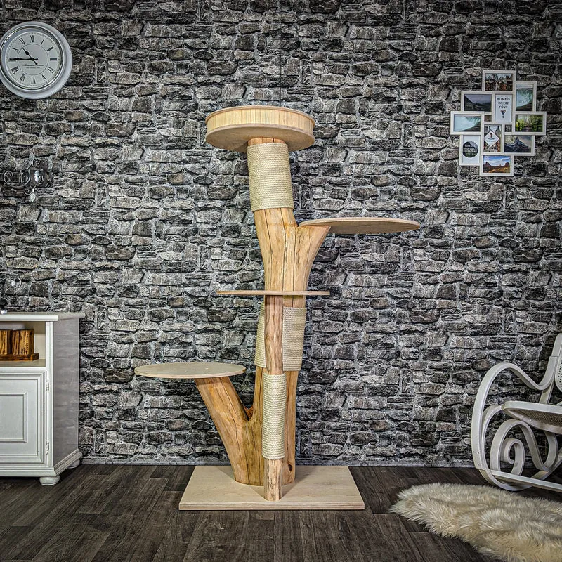 Naturkratzbaum 3039 Kratzbaum Natur Holz Design 168 cm hoch Katzenbaum