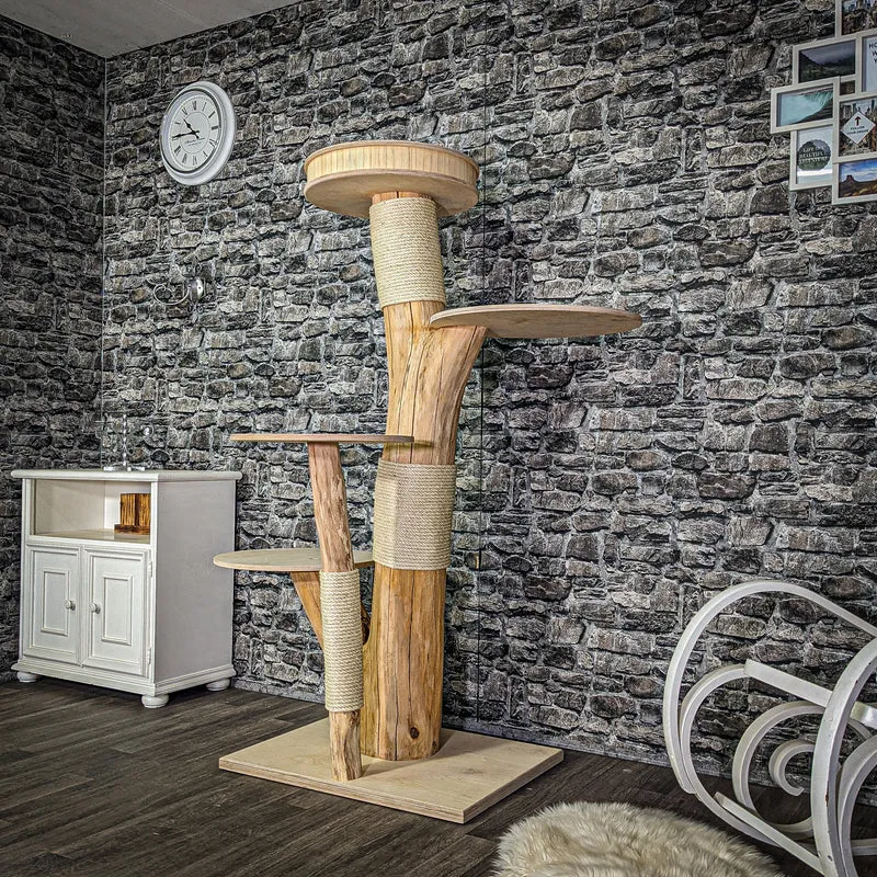 Naturkratzbaum 3039 Kratzbaum Natur Holz Design 168 cm hoch Katzenbaum