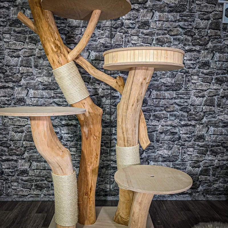 Naturkratzbaum 3038 Kratzbaum Natur Holz Design 175 cm hoch Katzenbaum