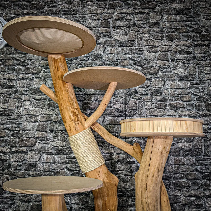 Naturkratzbaum 3038 Kratzbaum Natur Holz Design 175 cm hoch Katzenbaum