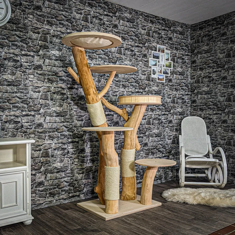 Naturkratzbaum 3038 Kratzbaum Natur Holz Design 175 cm hoch Katzenbaum