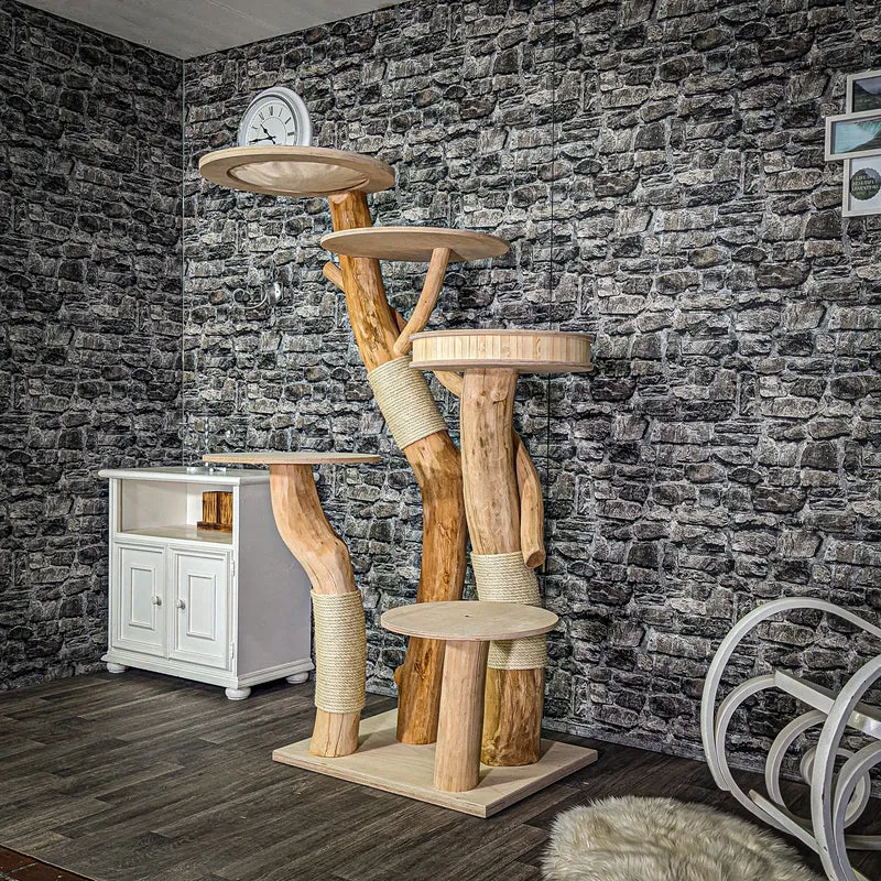 Naturkratzbaum 3038 Kratzbaum Natur Holz Design 175 cm hoch Katzenbaum