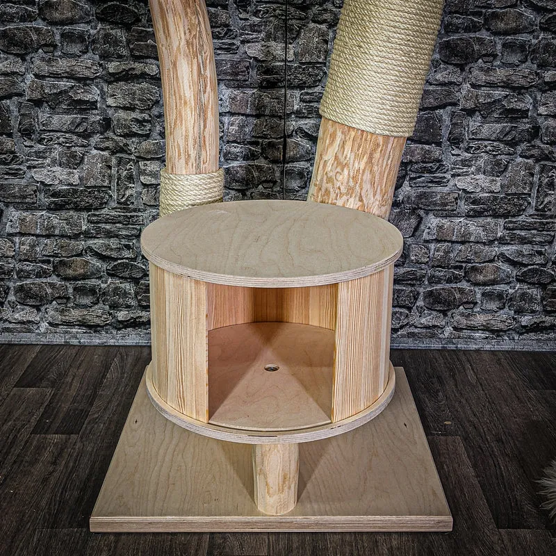Naturkratzbaum 3037 Kratzbaum Natur Holz Design 130 cm hoch Katzenbaum