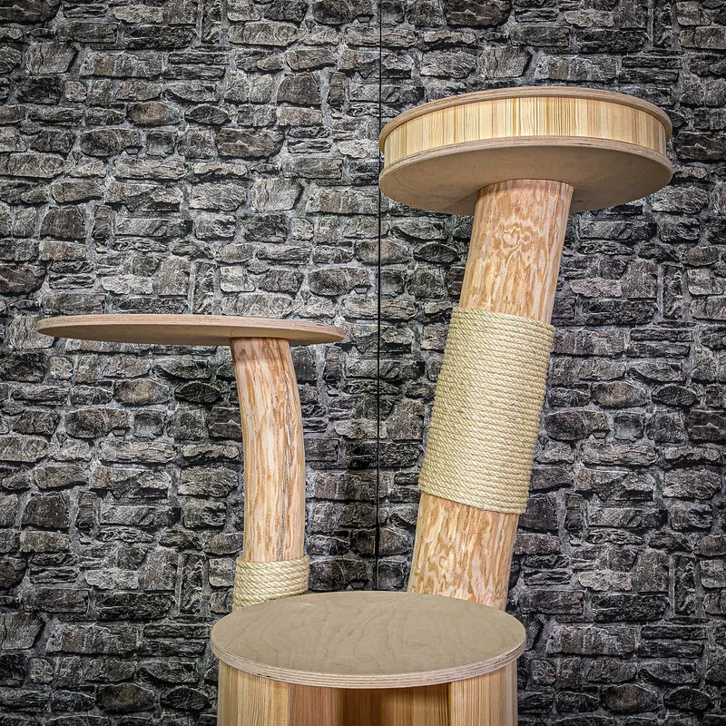 Naturkratzbaum 3037 Kratzbaum Natur Holz Design 130 cm hoch Katzenbaum