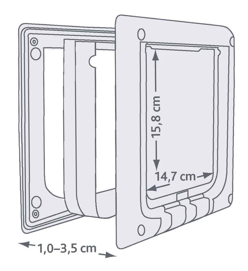 4-Wege Freilauftür, elektromagnetisch