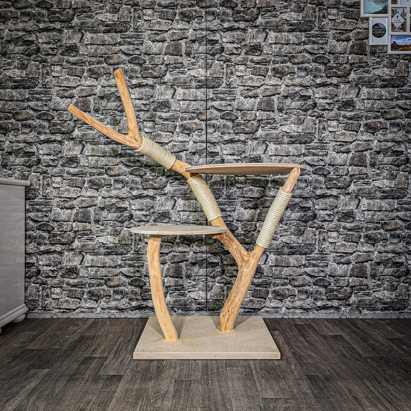 Naturkratzbaum 2985 Kratzbaum Natur Holz Design 127 cm hoch Katzenbaum