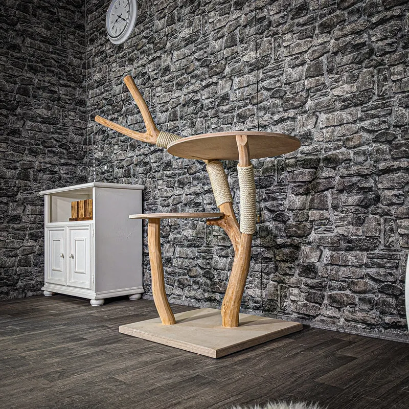 Naturkratzbaum 2985 Kratzbaum Natur Holz Design 127 cm hoch Katzenbaum