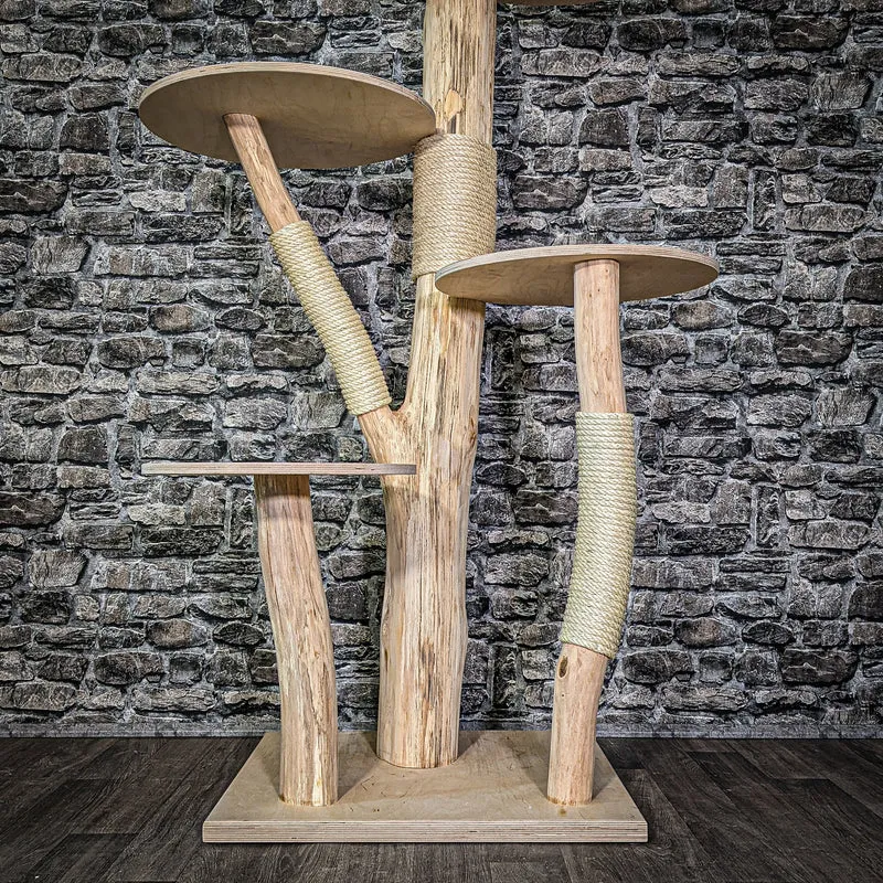 Naturkratzbaum 2983 Kratzbaum Natur Holz Design 144 cm hoch Katzenbaum