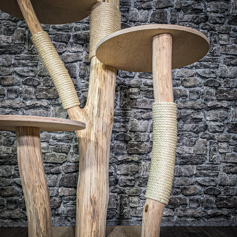 Naturkratzbaum 2983 Kratzbaum Natur Holz Design 144 cm hoch Katzenbaum