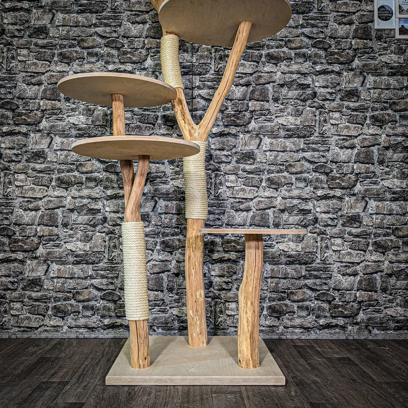 Naturkratzbaum 2981 Kratzbaum Natur Holz Design 175 cm hoch Katzenbaum