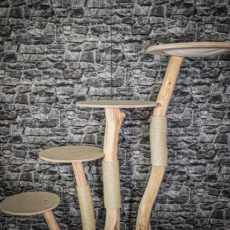 Naturkratzbaum 2980 Kratzbaum Natur Holz Design 155 cm hoch Katzenbaum