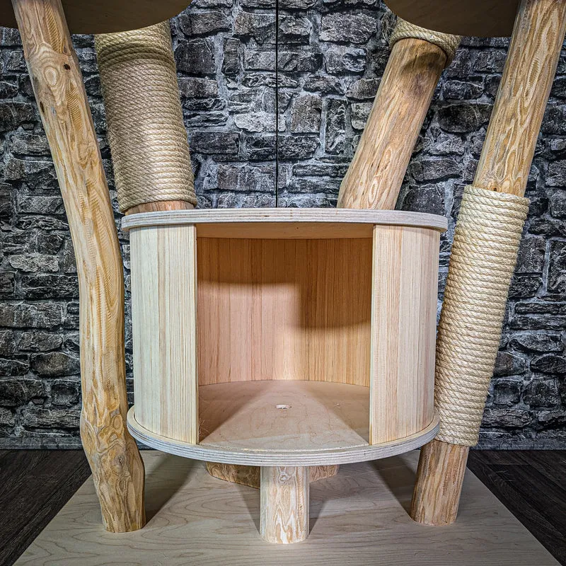 Naturkratzbaum 2979 Kratzbaum Natur Holz Design 160 cm hoch Katzenbaum