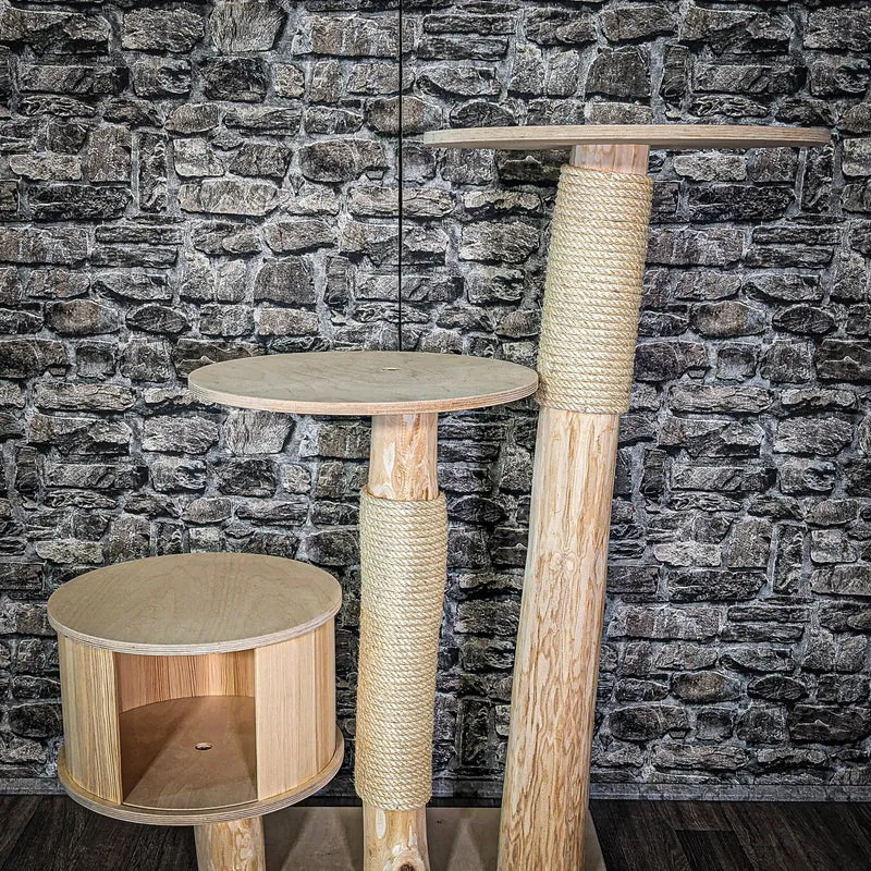 Naturkratzbaum 2977 Kratzbaum Natur Holz Design 112 cm hoch Katzenbaum