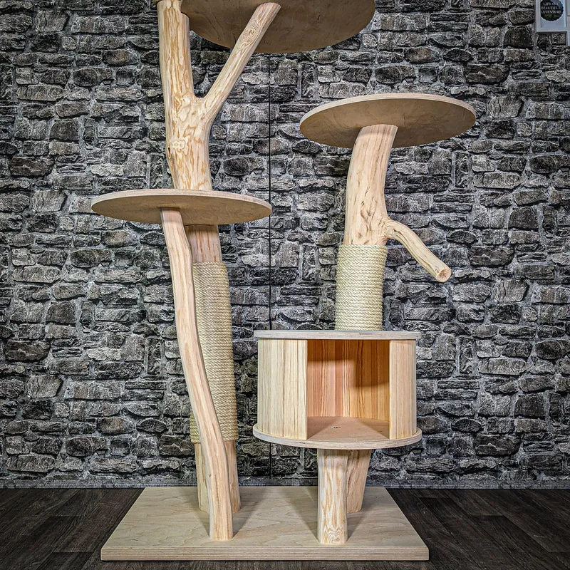 Naturkratzbaum 2976 Kratzbaum Natur Holz Design 175 cm hoch Katzenbaum