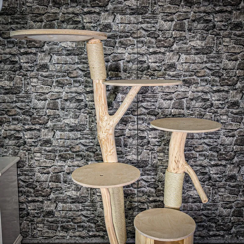 Naturkratzbaum 2976 Kratzbaum Natur Holz Design 175 cm hoch Katzenbaum