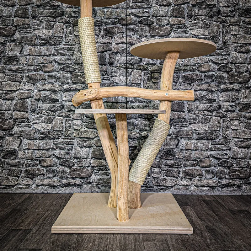 Naturkratzbaum 2975 Kratzbaum Natur Holz Design 120 cm hoch Katzenbaum