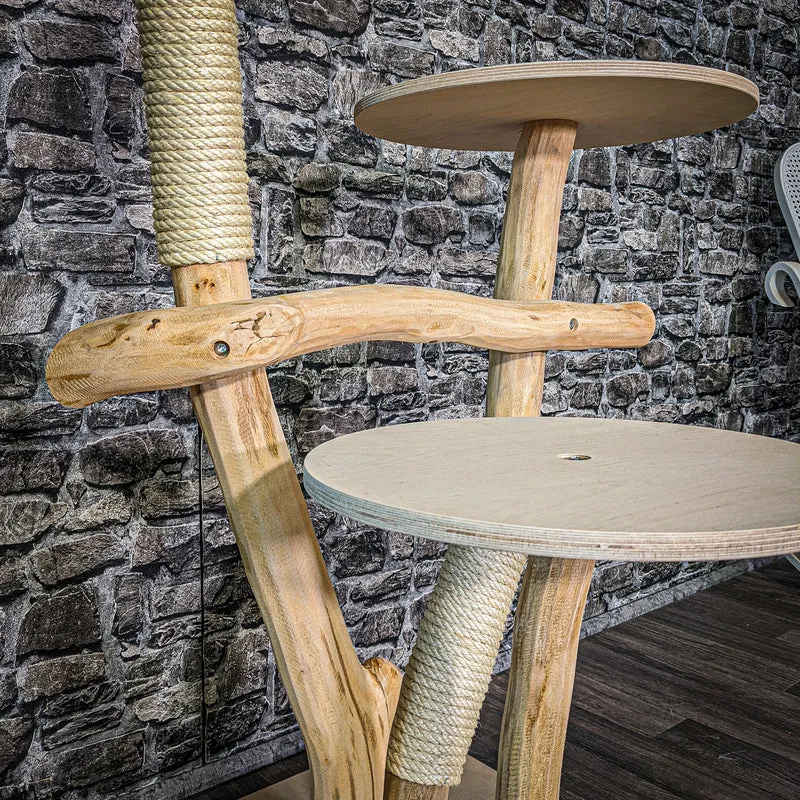 Naturkratzbaum 2975 Kratzbaum Natur Holz Design 120 cm hoch Katzenbaum