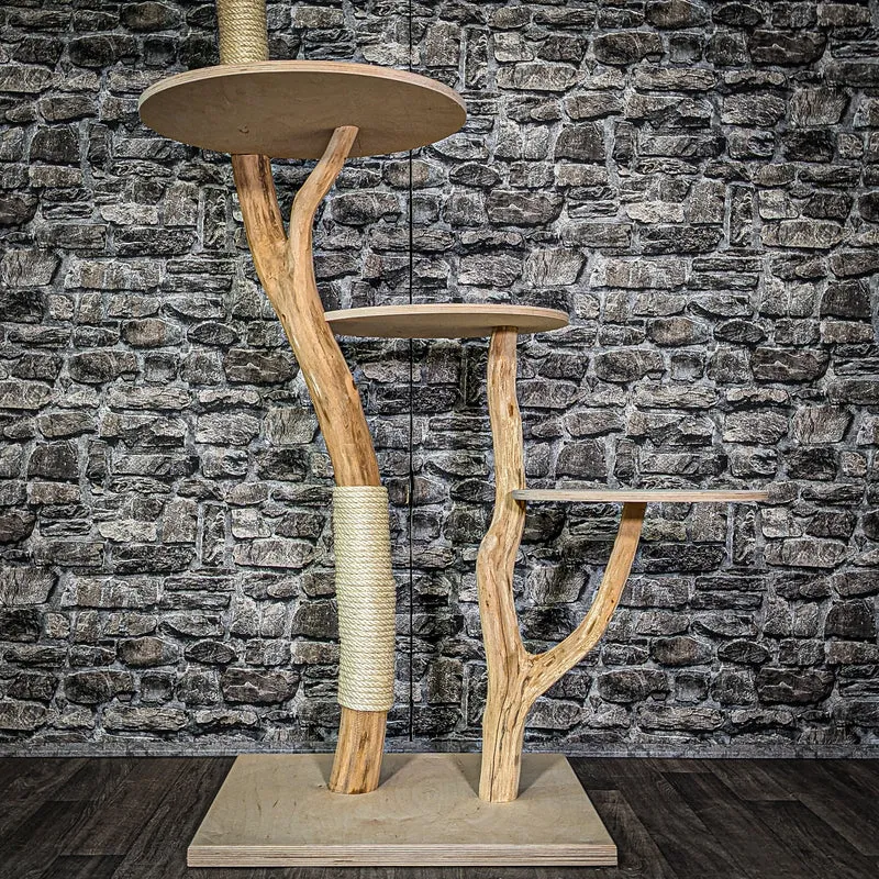 Naturkratzbaum 2973 Kratzbaum Natur Holz Design 145 cm hoch Katzenbaum
