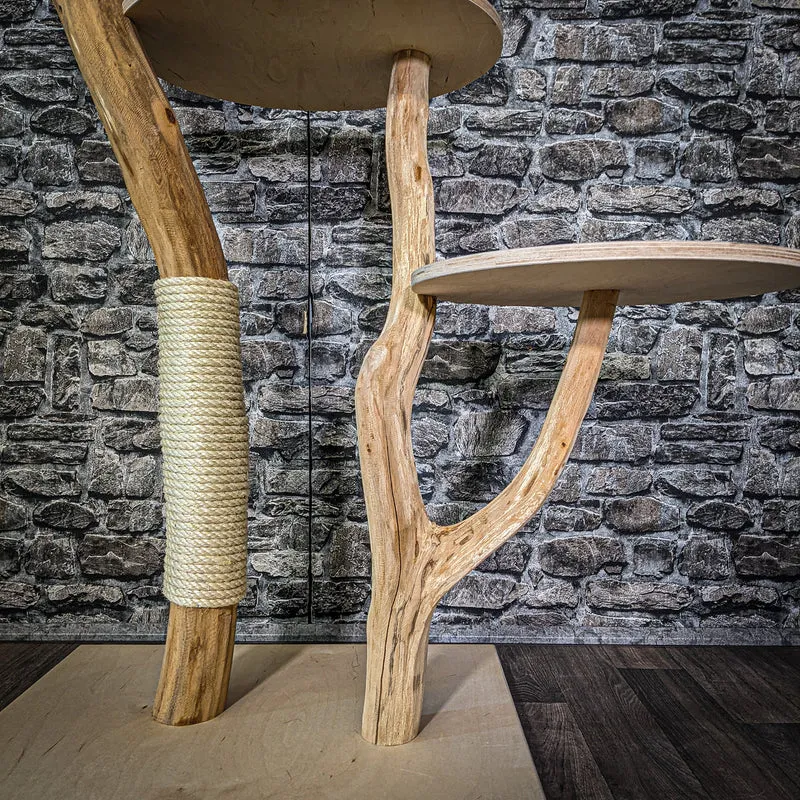 Naturkratzbaum 2973 Kratzbaum Natur Holz Design 145 cm hoch Katzenbaum