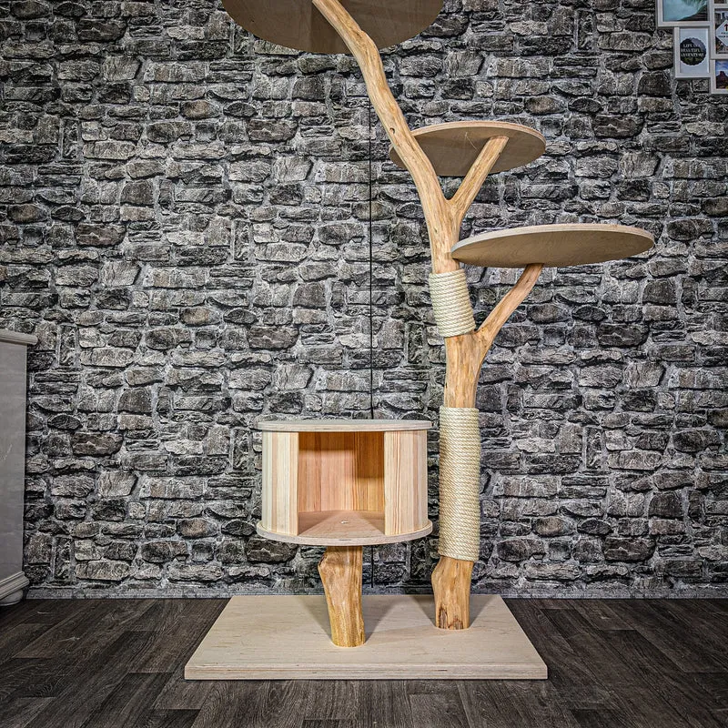 Naturkratzbaum 2972 Kratzbaum Natur Holz Design 160 cm hoch Katzenbaum