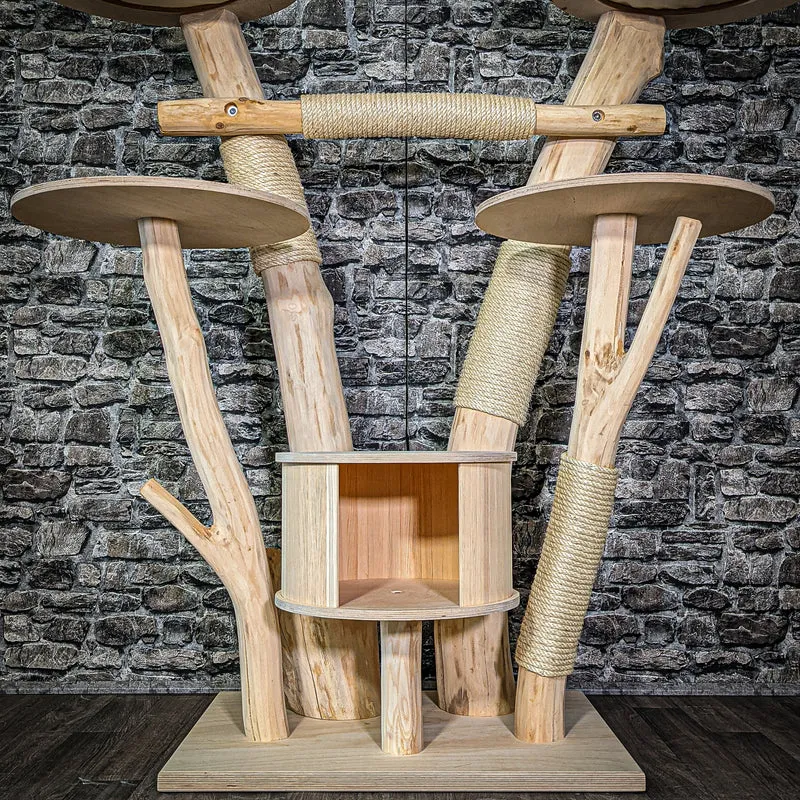 Naturkratzbaum 2971 Kratzbaum Natur Holz Design 146 cm hoch Katzenbaum
