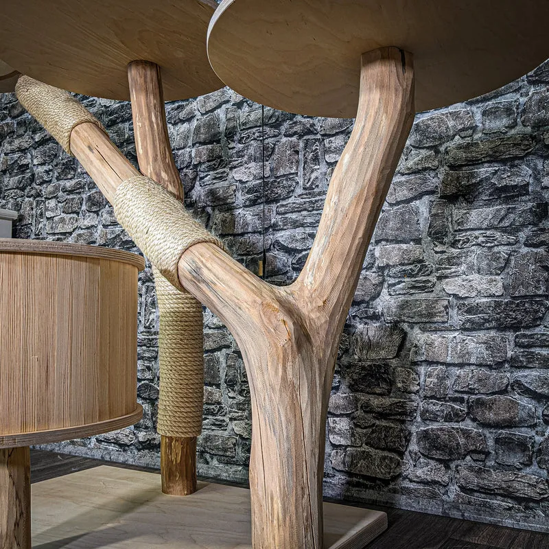 Naturkratzbaum 2970 Kratzbaum Natur Holz Design 108 cm hoch Katzenbaum