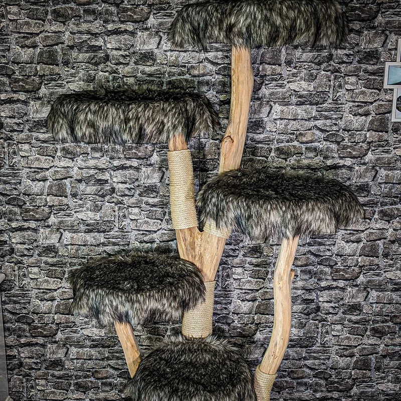 Naturkratzbaum 2969 Kratzbaum Natur Holz Design 205 cm hoch Katzenbaum