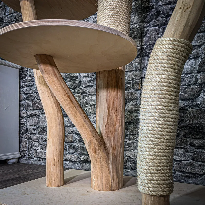 Naturkratzbaum 2969 Kratzbaum Natur Holz Design 205 cm hoch Katzenbaum