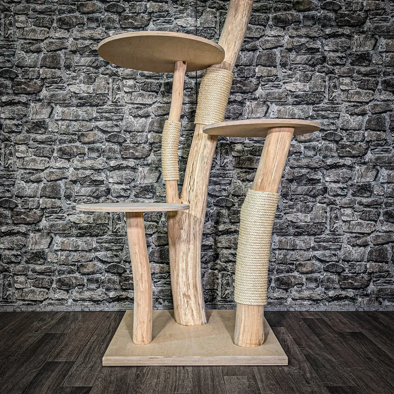 Naturkratzbaum 2967 Kratzbaum Natur Holz Design 143 cm hoch Katzenbaum