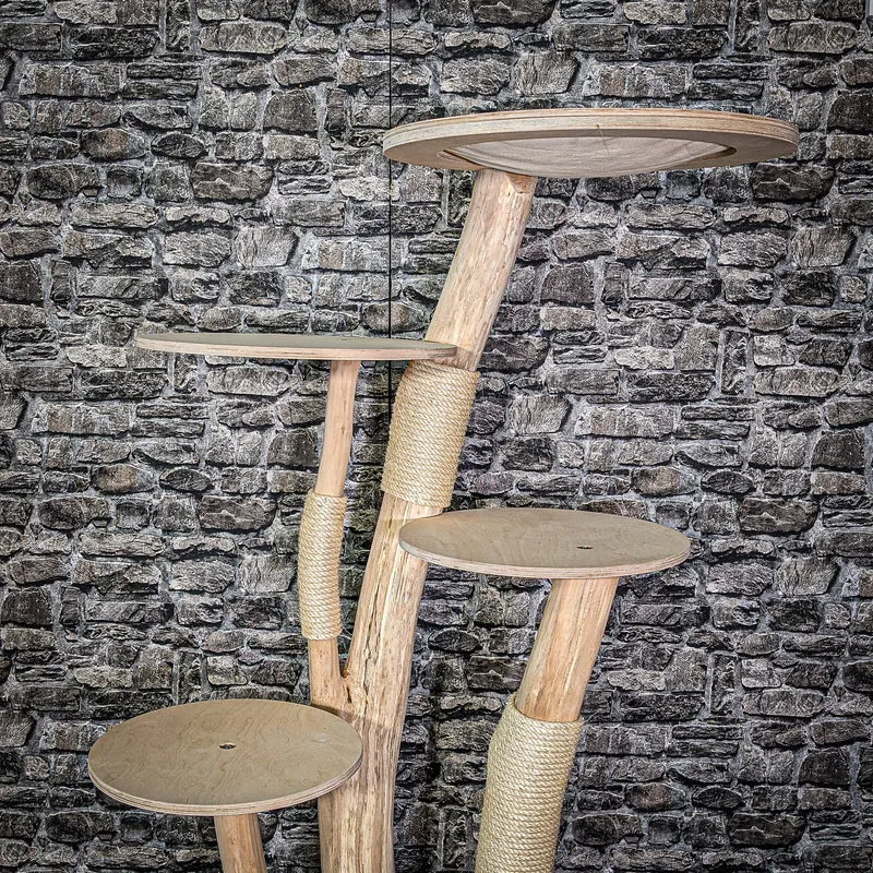 Naturkratzbaum 2967 Kratzbaum Natur Holz Design 143 cm hoch Katzenbaum