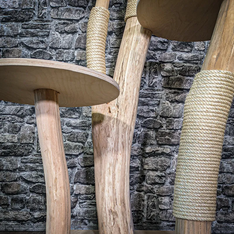 Naturkratzbaum 2967 Kratzbaum Natur Holz Design 143 cm hoch Katzenbaum