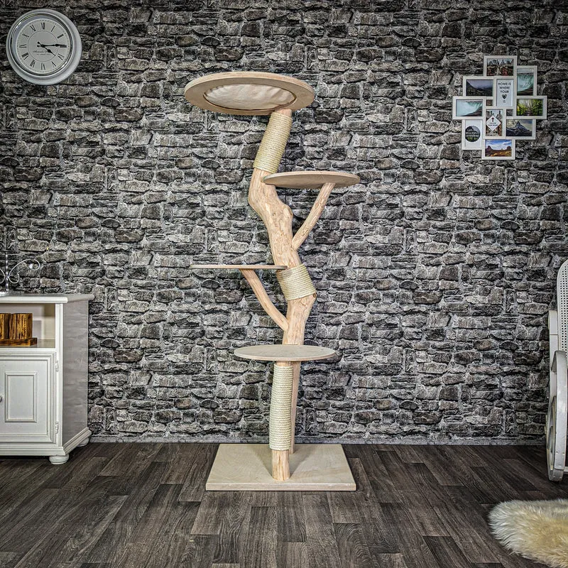 Naturkratzbaum 2966 Kratzbaum Natur Holz Design 170 cm hoch Katzenbaum