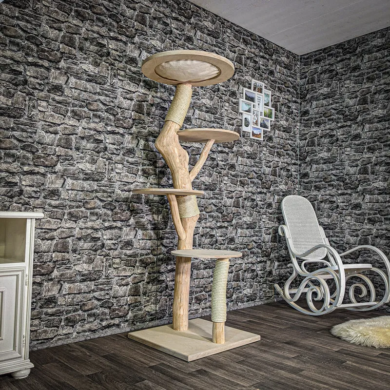 Naturkratzbaum 2966 Kratzbaum Natur Holz Design 170 cm hoch Katzenbaum