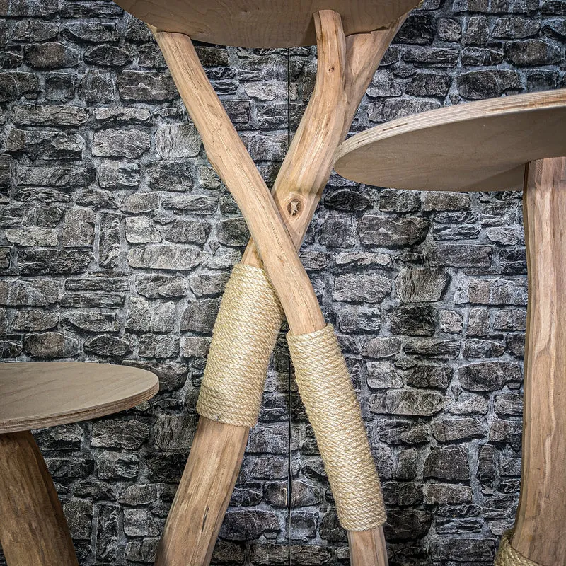 Naturkratzbaum 2965 Kratzbaum Natur Holz Design 202 cm hoch Katzenbaum