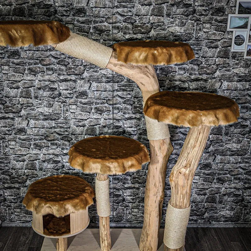 Naturkratzbaum 180 cm hoch Kratzbaum Natur Holz Design 2961 Katzenbaum