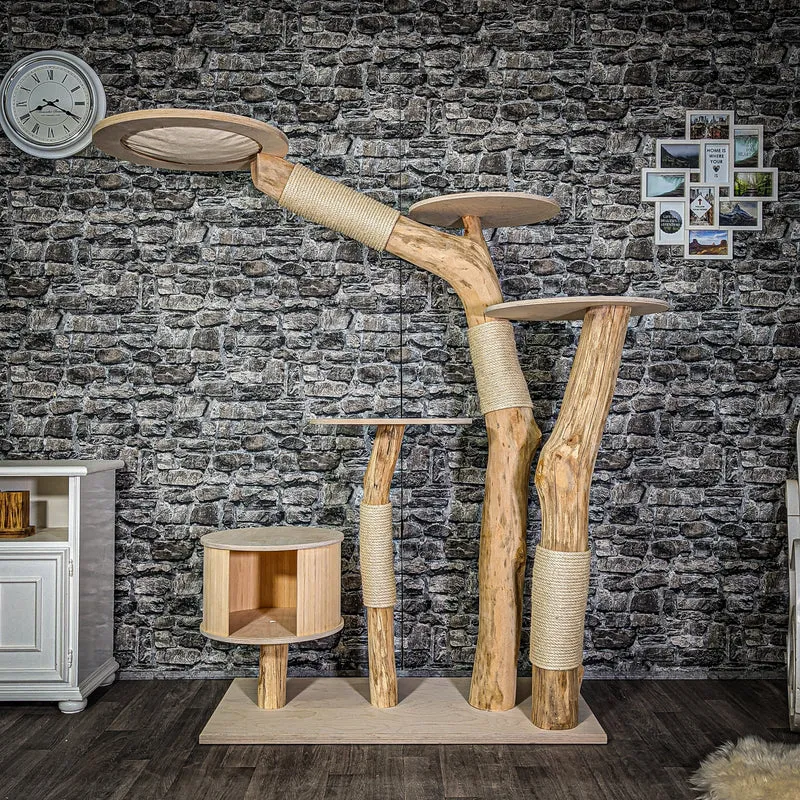 Naturkratzbaum 180 cm hoch Kratzbaum Natur Holz Design 2961 Katzenbaum