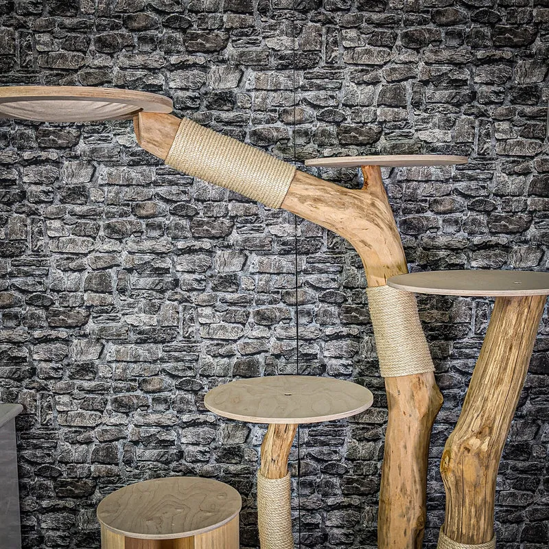 Naturkratzbaum 180 cm hoch Kratzbaum Natur Holz Design 2961 Katzenbaum