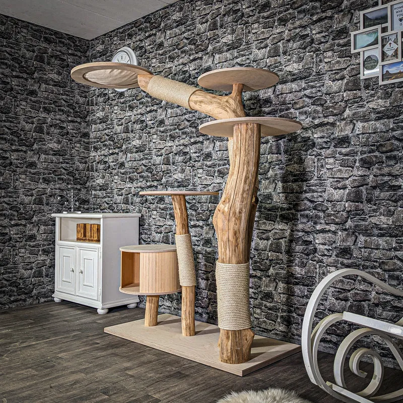 Naturkratzbaum 180 cm hoch Kratzbaum Natur Holz Design 2961 Katzenbaum