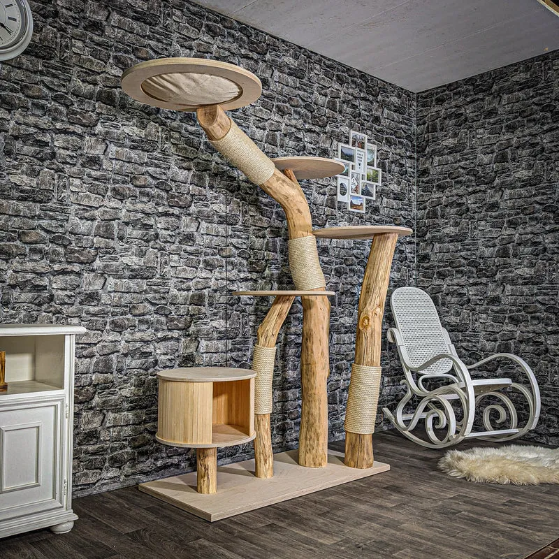 Naturkratzbaum 180 cm hoch Kratzbaum Natur Holz Design 2961 Katzenbaum