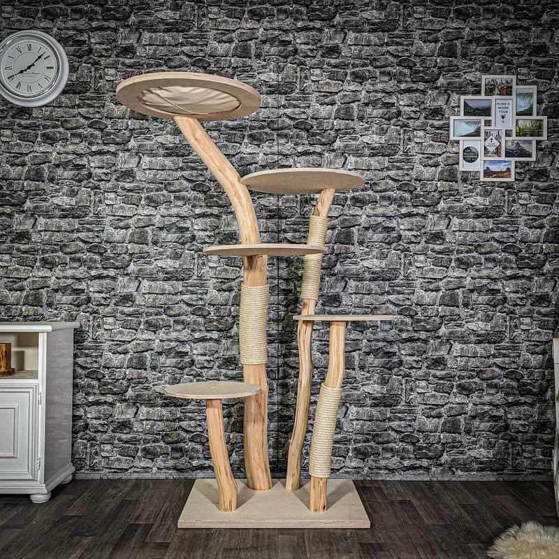 Naturkratzbaum 2959 Kratzbaum Natur Holz Design 173 cm hoch Katzenbaum