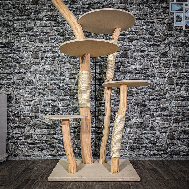 Naturkratzbaum 2959 Kratzbaum Natur Holz Design 173 cm hoch Katzenbaum