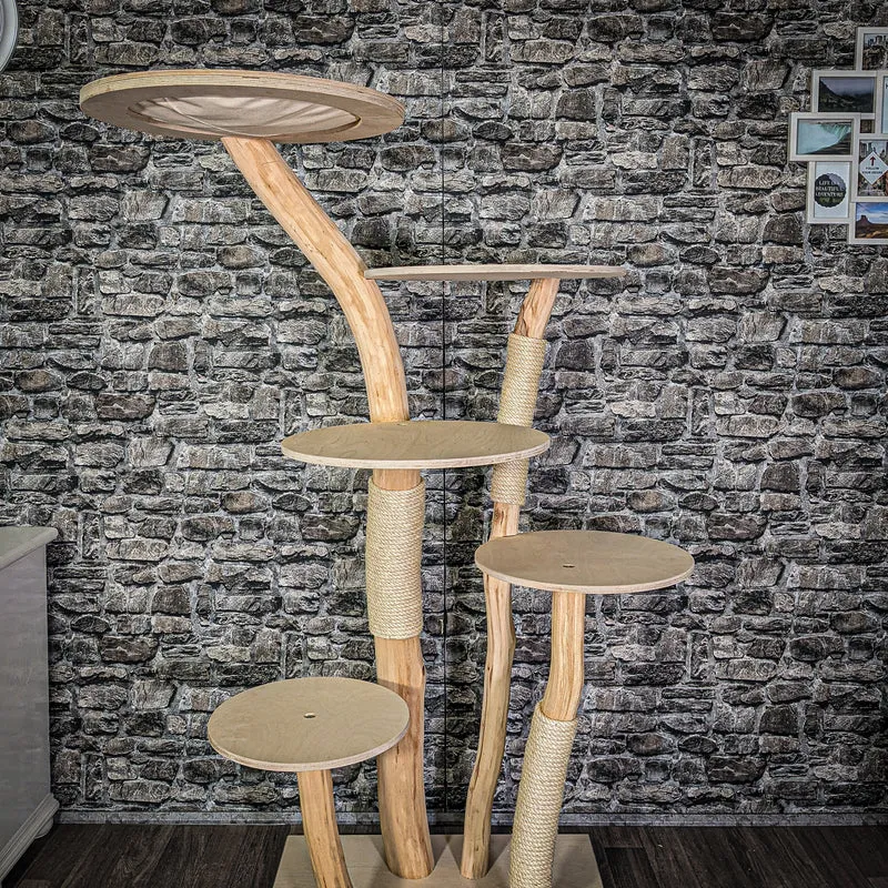 Naturkratzbaum 2959 Kratzbaum Natur Holz Design 173 cm hoch Katzenbaum