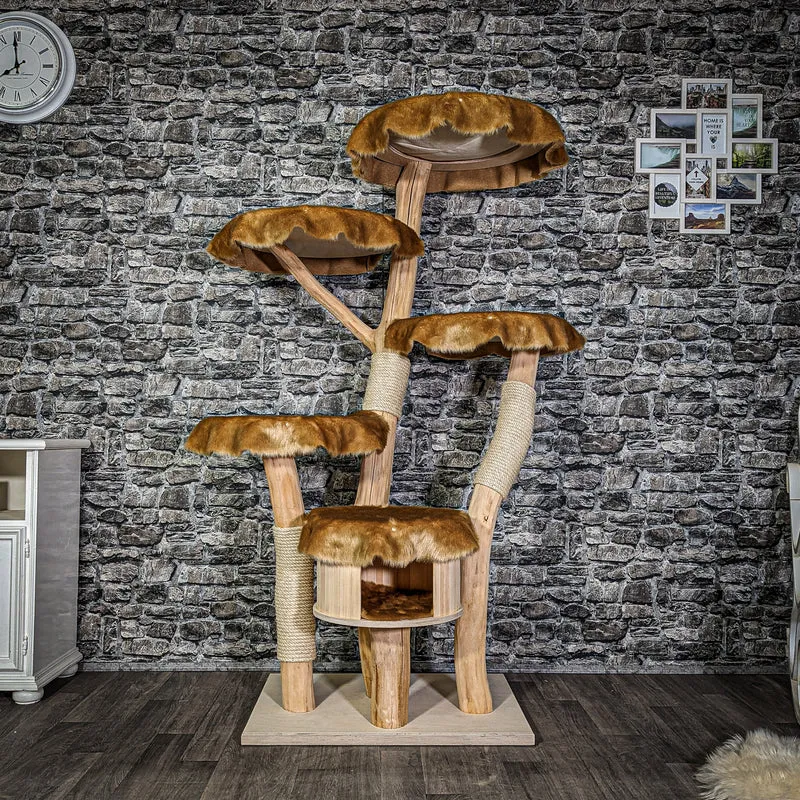 Naturkratzbaum 2958 Kratzbaum Natur Holz Design 173 cm hoch Katzenbaum