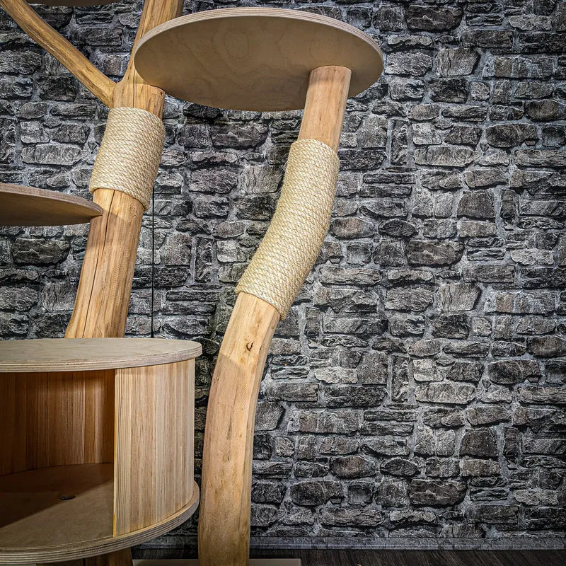 Naturkratzbaum 2958 Kratzbaum Natur Holz Design 173 cm hoch Katzenbaum