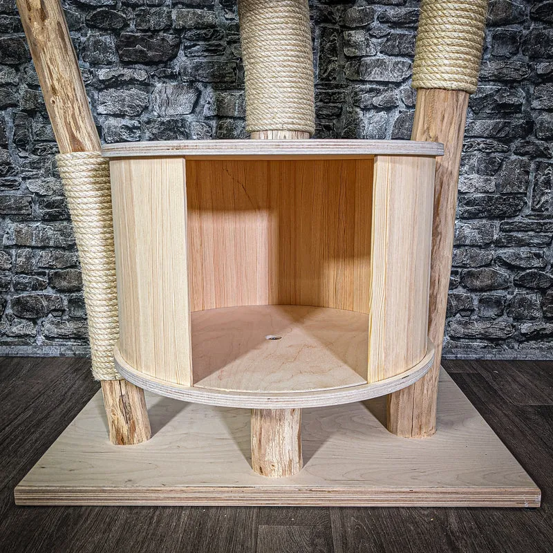 Naturkratzbaum 2957 Kratzbaum Natur Holz Design 225 cm hoch Katzenbaum