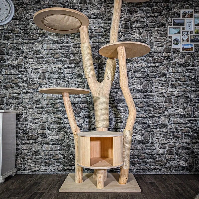 Naturkratzbaum 209 cm hoch Kratzbaum Natur Holz Design 2956 Katzenbaum